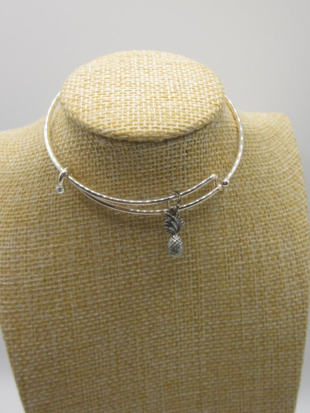 Pineapple Silver Tone Adjustable Bracelet